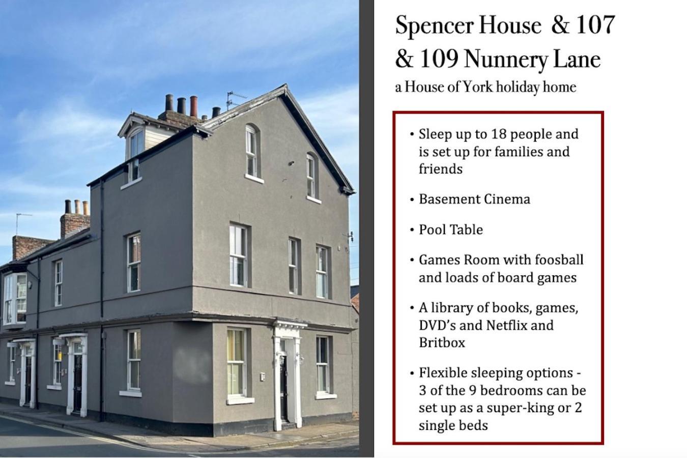 Villa Spencer House & 107 & 109 Nunnery Lane York Esterno foto